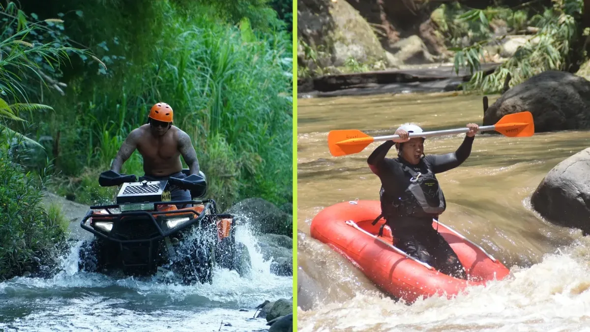 Single ATV and river tubing combination package